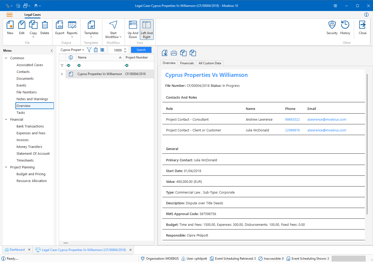 screenshot of Moebius Software